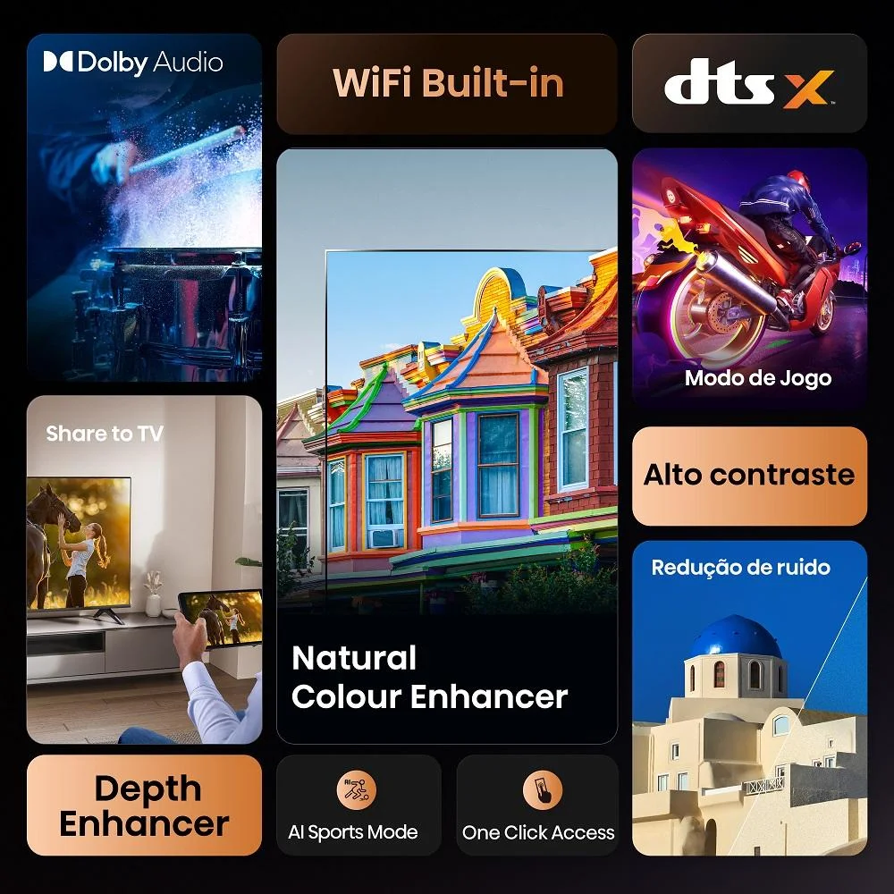 Smart TV Hisense DLED HD 32"" 32A4NV com Processador AI HDR10 DTS Virtual X DLNA Alexa e Google Home - view 2