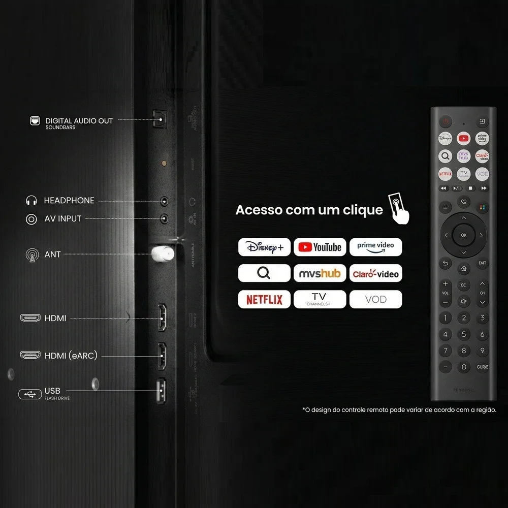 Smart TV Hisense DLED HD 32"" 32A4NV com Processador AI HDR10 DTS Virtual X DLNA Alexa e Google Home - view 3