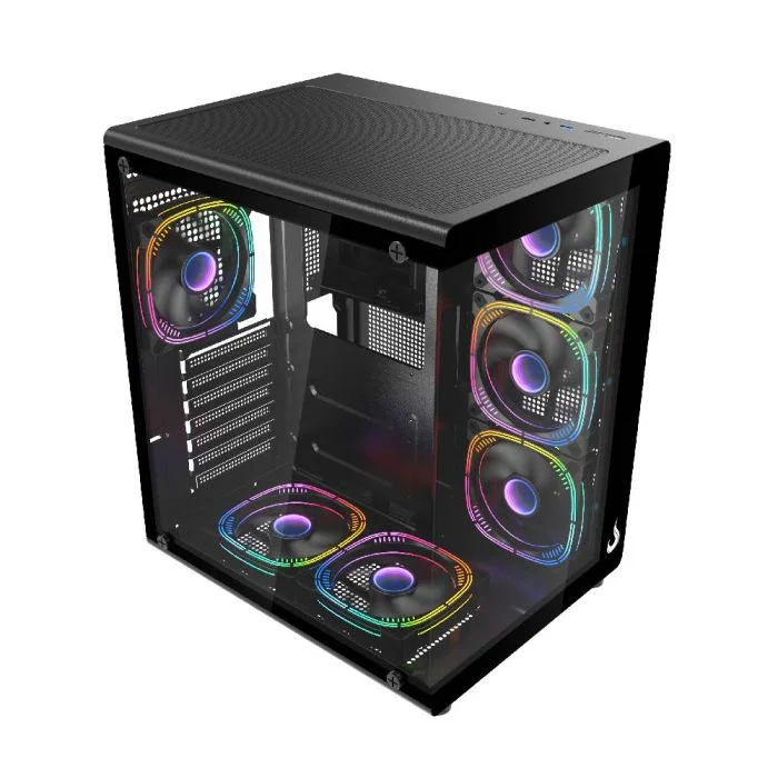Gabinete Gamer Rise Mode Galaxy Glass X Mid Tower Vidro Temperado USB 3.0 S/ Fan Preto RM-GA-GGX-FB Gabinete Gamer Rise Mode Galaxy Glass X Mid Tower Vidro Temperado USB 3.0 S/ Fan Preto RM-GA-GGX-FB