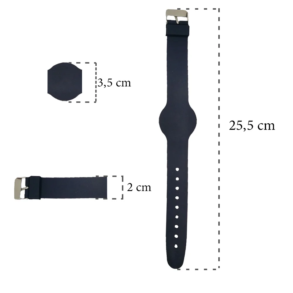 Pulseira Rfid 125 Khz Silicone Ajustável - 10 Unidades