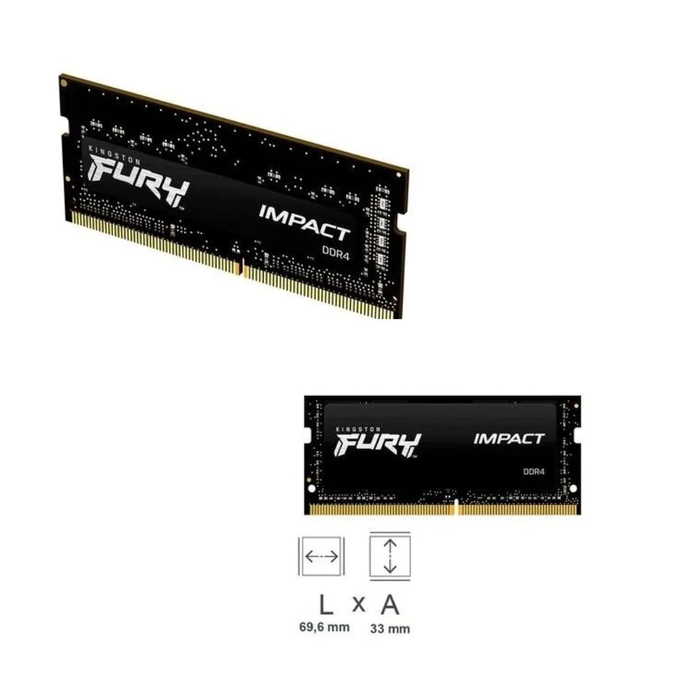 Memória Ram Para Notebook Kingston Fury Impact, 8GB, 2400mhz, Ddr4 Memória Ram Para Notebook Kingston Fury Impact, 8GB, 2400mhz, Ddr4