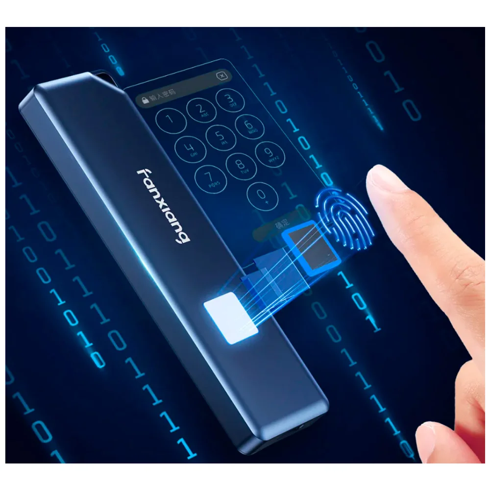 SSD Externo 2TB Usb 3.2 Gen2 1050mbs Com Leitor Biometrico  Ps1000pro Fanxiang