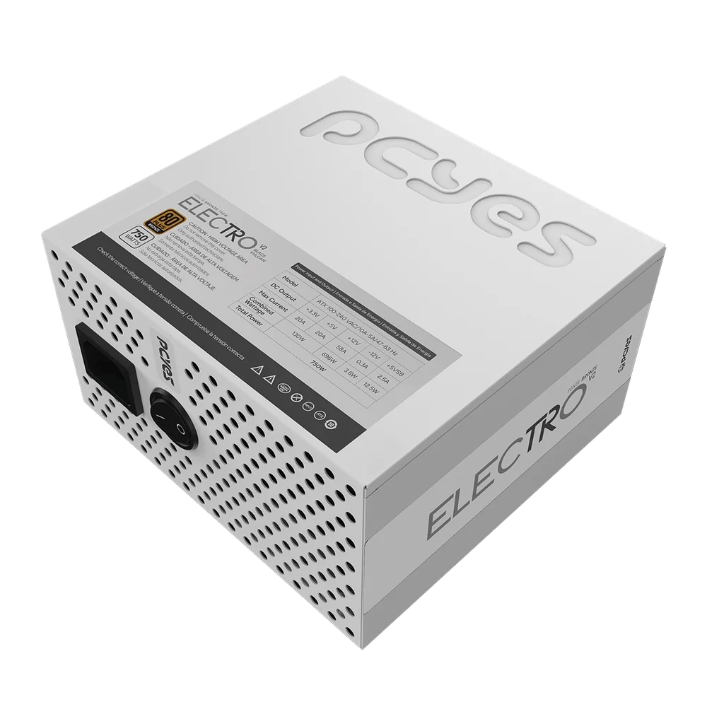 Fonte Gamer PCyes Electro V2 750w White Ghost 80 Plus Bronze - Elecv2wg750w Fonte Gamer PCyes Electro V2 750w White Ghost 80 Plus Bronze - Elecv2wg750w