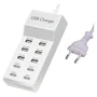 Estação De Carregamento Rápido 50w 10 Usb - 6 Usb A 4 Usb-c