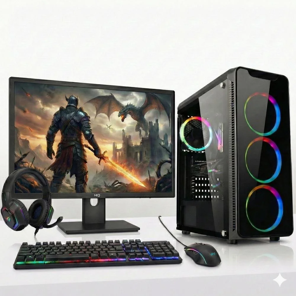 "PC Gamer Competo 3green Levelup, Amd Ryzen 5, Radeon Rx 560, 16gb Ddr4, SSD 512gb, Monitor 24"" 100hz"