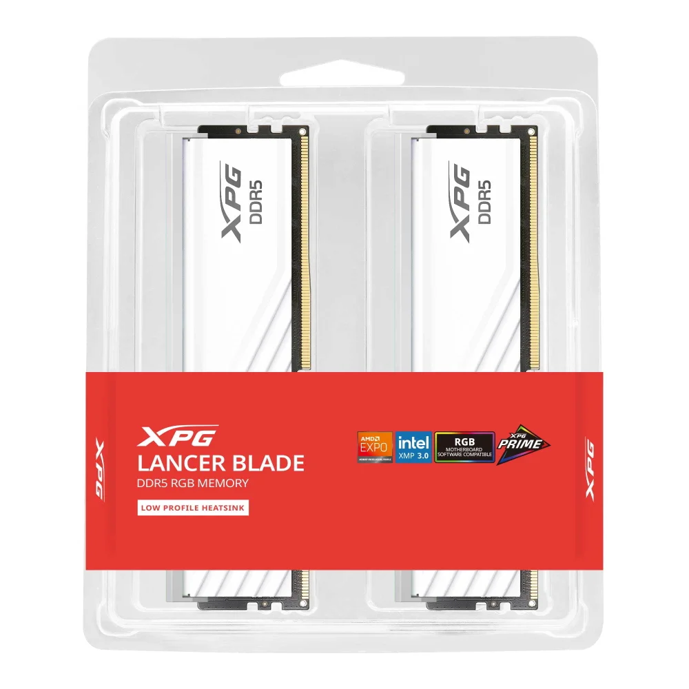 Memória Xpg Lancer Blade RGB Wh, 16gb Ddr5, 5600mhz, Cl46, Ax5u5600c4616g-slabrwh Memória Xpg Lancer Blade RGB Wh, 16gb Ddr5, 5600mhz, Cl46, Ax5u5600c4616g-slabrwh
