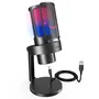 Microfone Gamer Fifine Ampligame A8 Plus, Usb, RGB, Condensador, Touch Mute, Para PC E Streaming - Preto