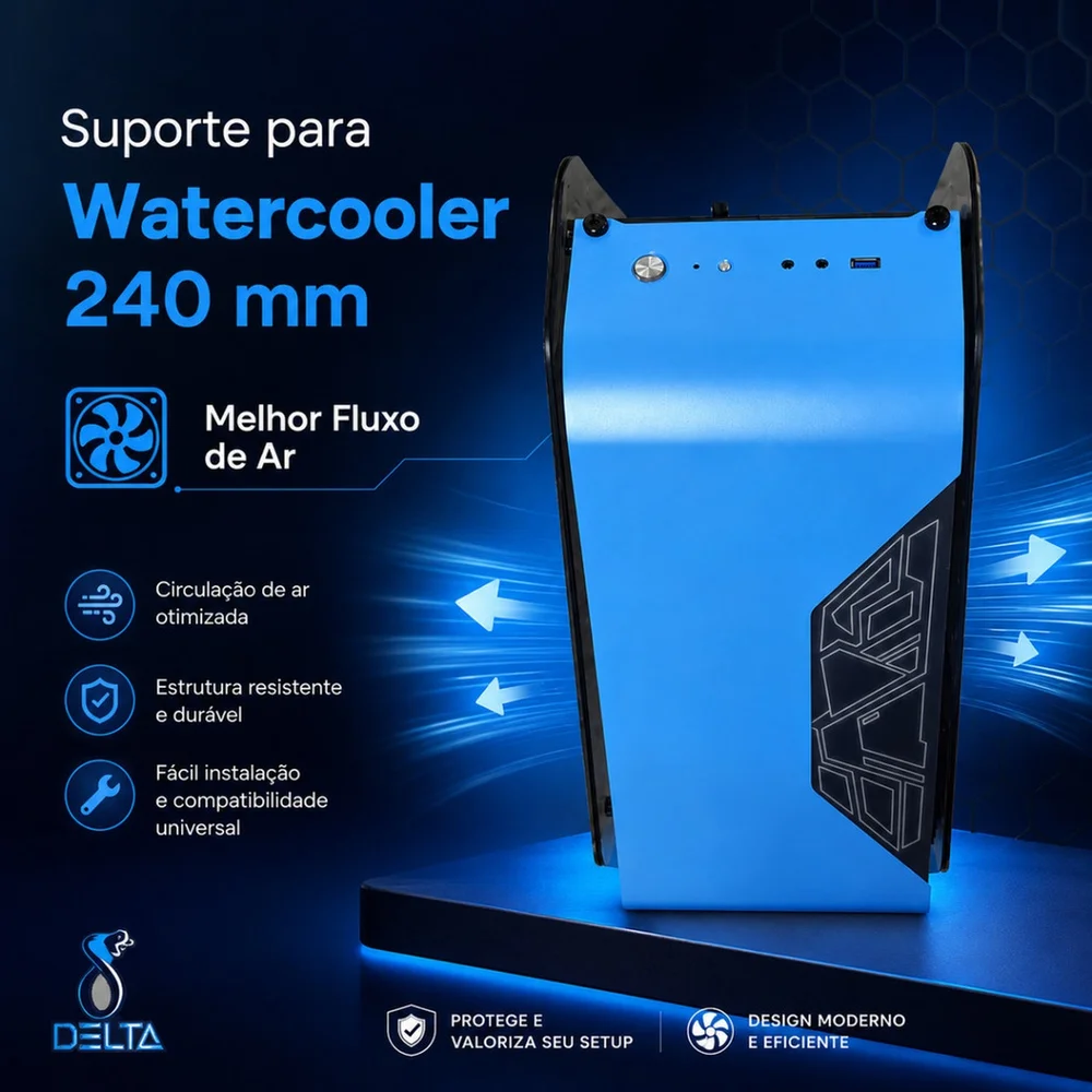 Gabinete Gamer Micro Atx Itx Vidro Temperado Duplo Usb 3.0 Suporte Watercooler 240mm Delta-faerie Dragon Gm Gabinete Gamer Micro Atx Itx Vidro Temperado Duplo Usb 3.0 Suporte Watercooler 240mm Delta-faerie Dragon Gm