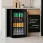 Frigobar Expositor Hq 85l Porta De Vidro Duplo Full Black Com Luz Interna E Termostato Hq-85fbpv