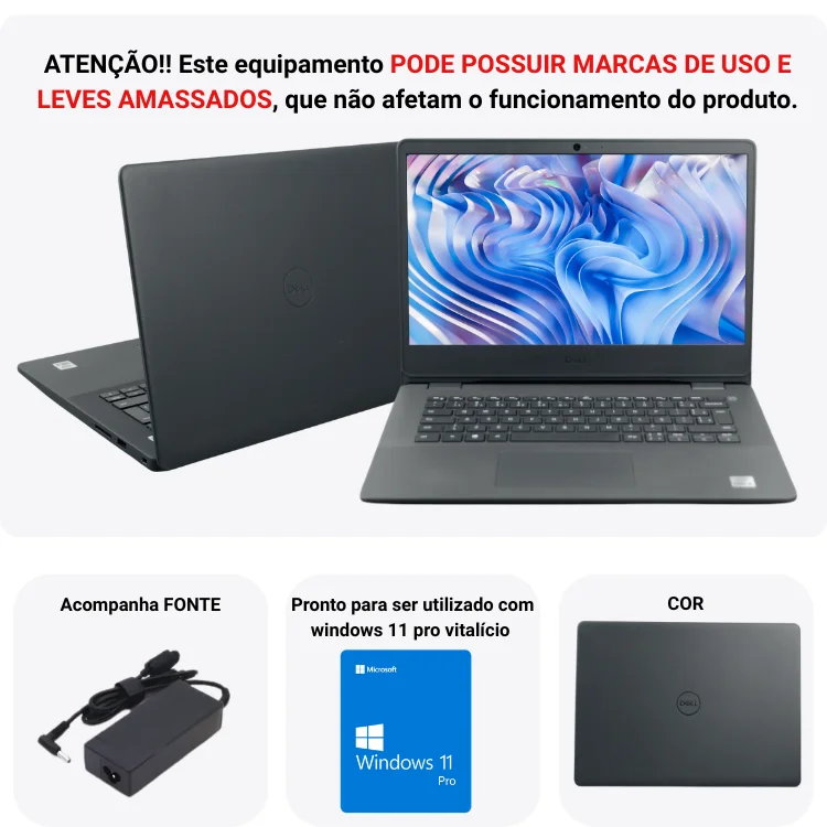 Usado - Notebook Dell Vostro 3401 Core i5-1035g1 8GB 256gb SSD Win 10 Pro - view 2