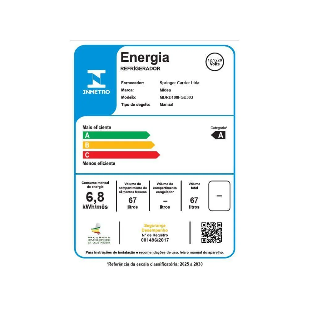 Frigobar Midea Mdrd108fgd303 67l Inverter Compacto Preto Bivolt Frigobar Midea Mdrd108fgd303 67l Inverter Compacto Preto Bivolt