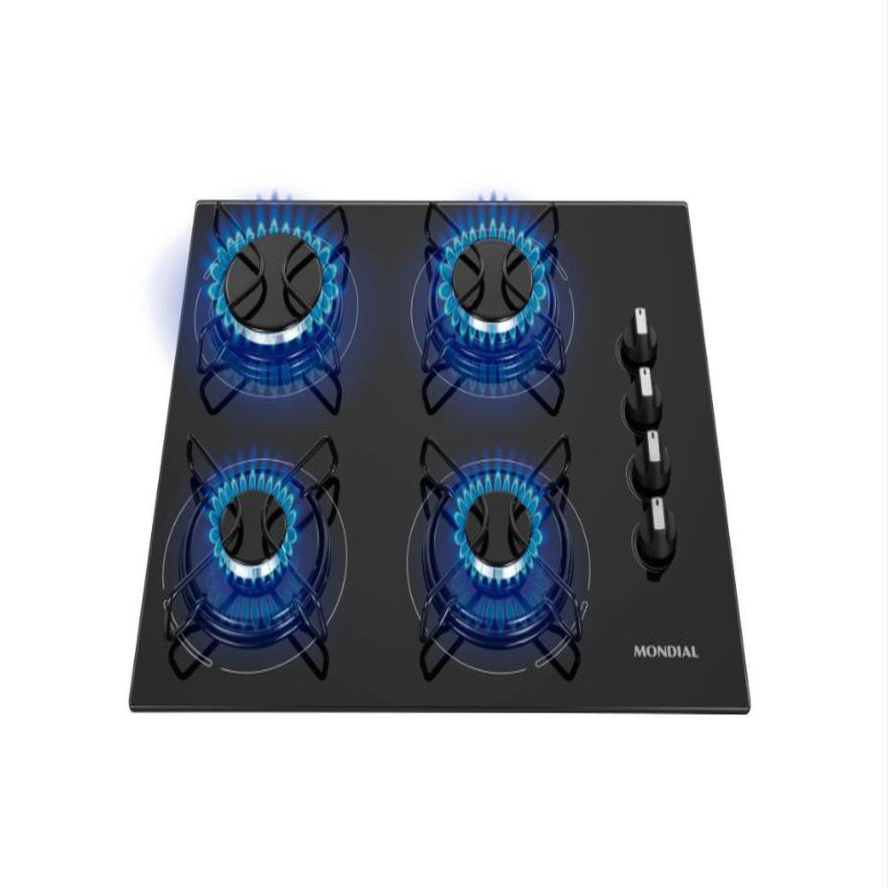 Cooktop À Gás Mondial 4 Bocas Preto Bivolt