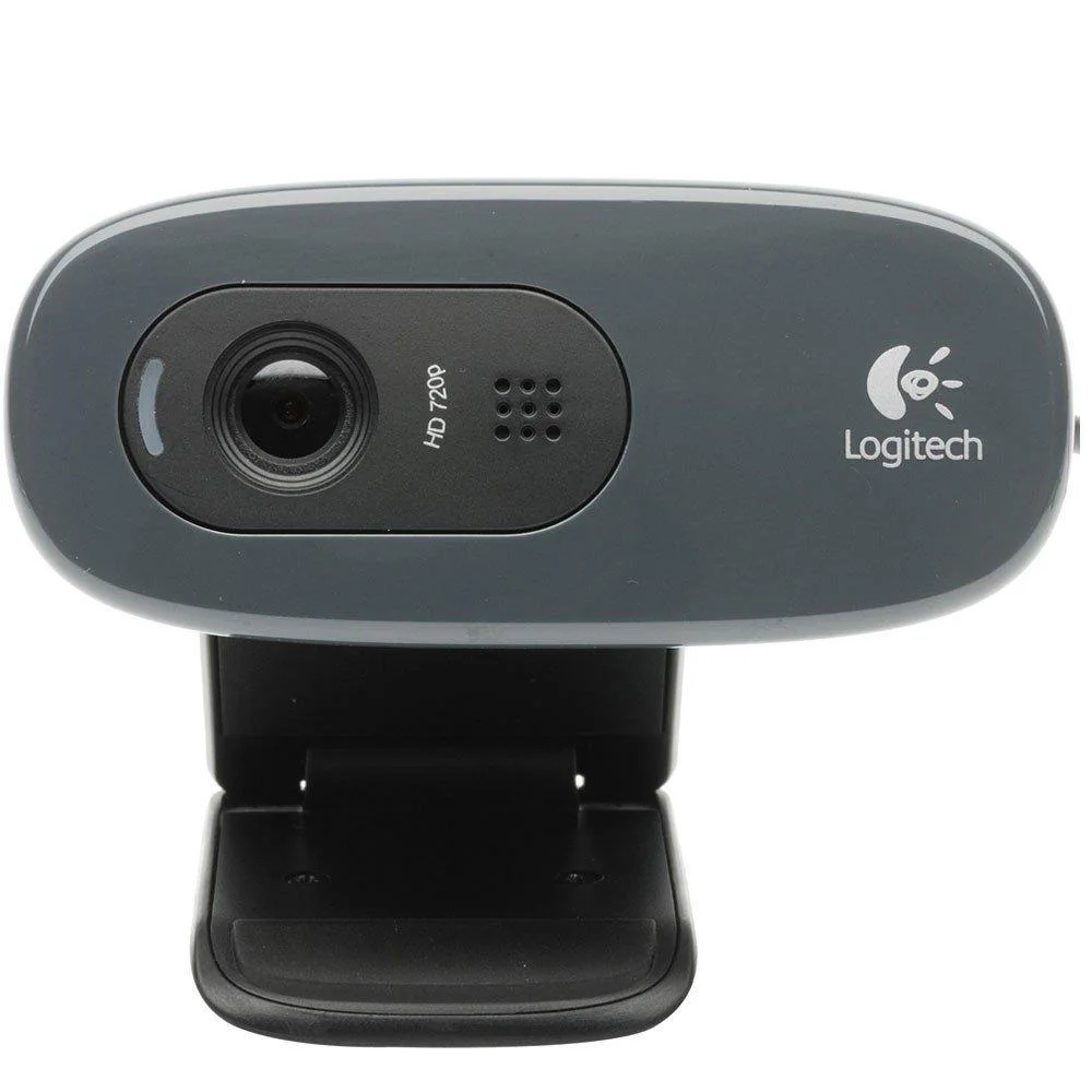 Webcam Logitech, 30FPS, Com Microfone Embutido, Com fio USB, Para Streaming, Fluid Crystal, Preto - 960-000694