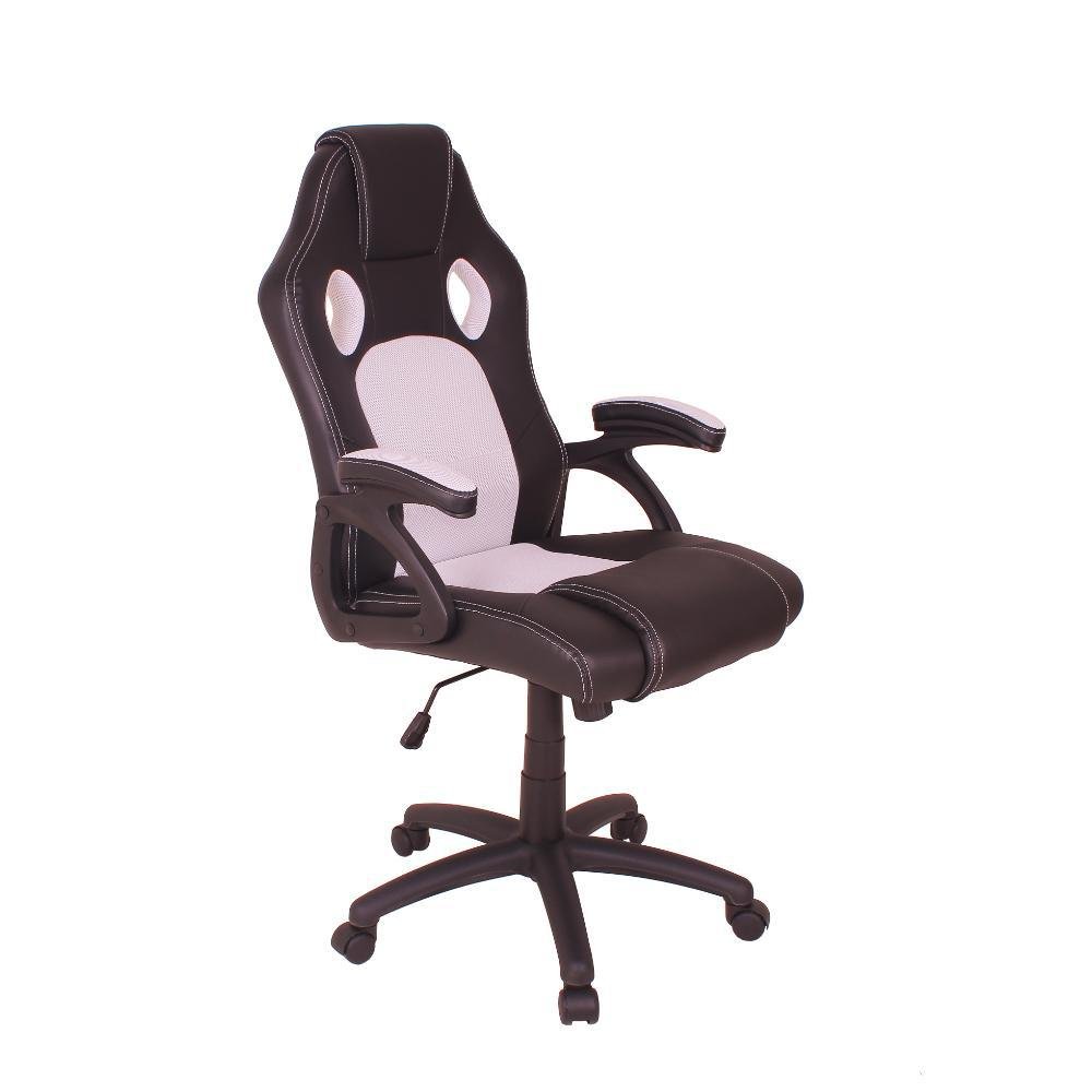 Cadeira Gamer, MAG4, com Base Giratória e Relax - Preto/Branco Cadeira Gamer, MAG4, com Base Giratória e Relax - Preto/Branco