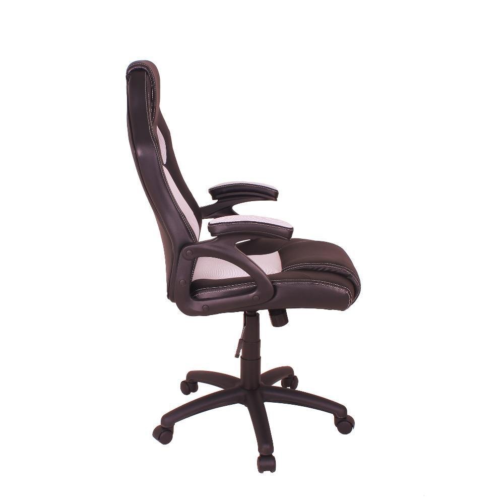 Cadeira Gamer, MAG4, com Base Giratória e Relax - Preto/Branco Cadeira Gamer, MAG4, com Base Giratória e Relax - Preto/Branco