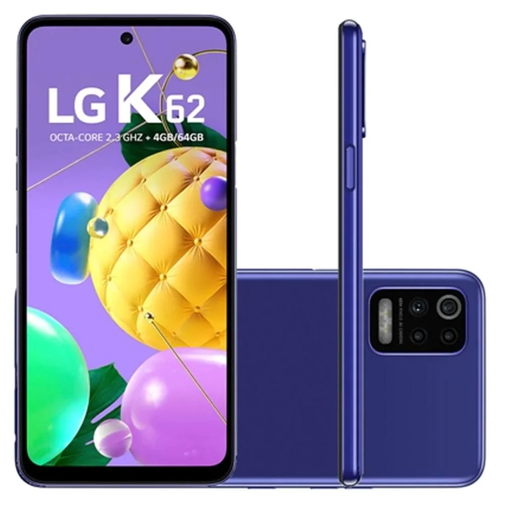 Smartphone LG K62, 64GB, 4GB RAM, Octa-core, Câmera Quadrupla 13MP, Tela 6.6, Azul - Lmk520bmw Smartphone LG K62, 64GB, 4GB RAM, Octa-core, Câmera Quadrupla 13MP, Tela 6.6, Azul - Lmk520bmw