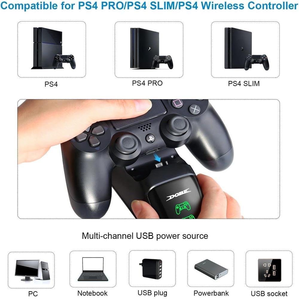 Base Carregador Duplo Para Controle Dualshock Ps4 Slim Pro Base Carregador Duplo Para Controle Dualshock Ps4 Slim Pro
