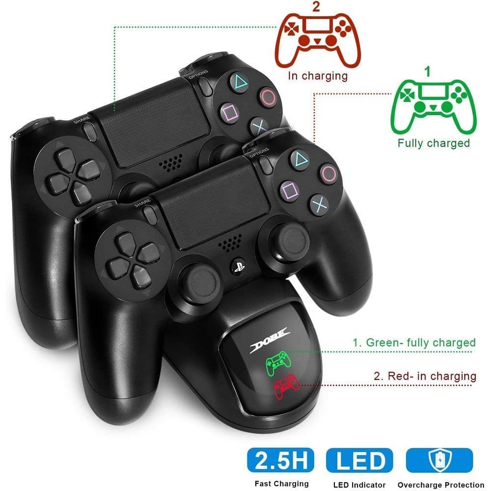 Base Carregador Duplo Para Controle Dualshock Ps4 Slim Pro Base Carregador Duplo Para Controle Dualshock Ps4 Slim Pro