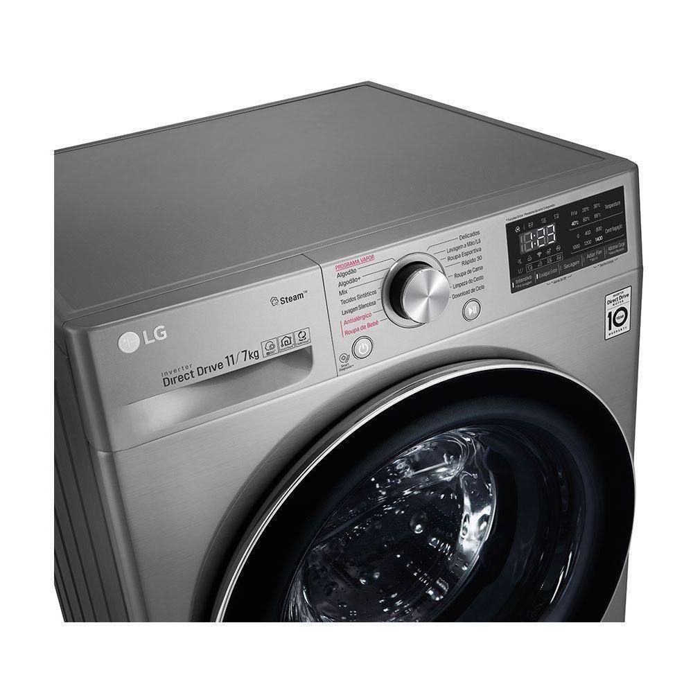 Lava e Seca LG Smart, 11Kg, 220V, Aço Escovado - VC4 CV5011TS4A Lava e Seca LG Smart, 11Kg, 220V, Aço Escovado - VC4 CV5011TS4A