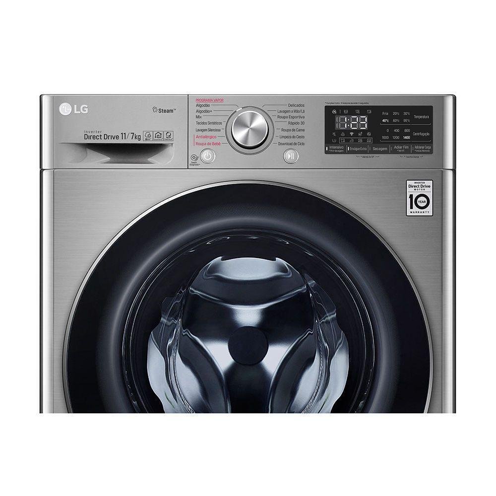 Lava e Seca LG Smart, 11Kg, 220V, Aço Escovado - VC4 CV5011TS4A Lava e Seca LG Smart, 11Kg, 220V, Aço Escovado - VC4 CV5011TS4A