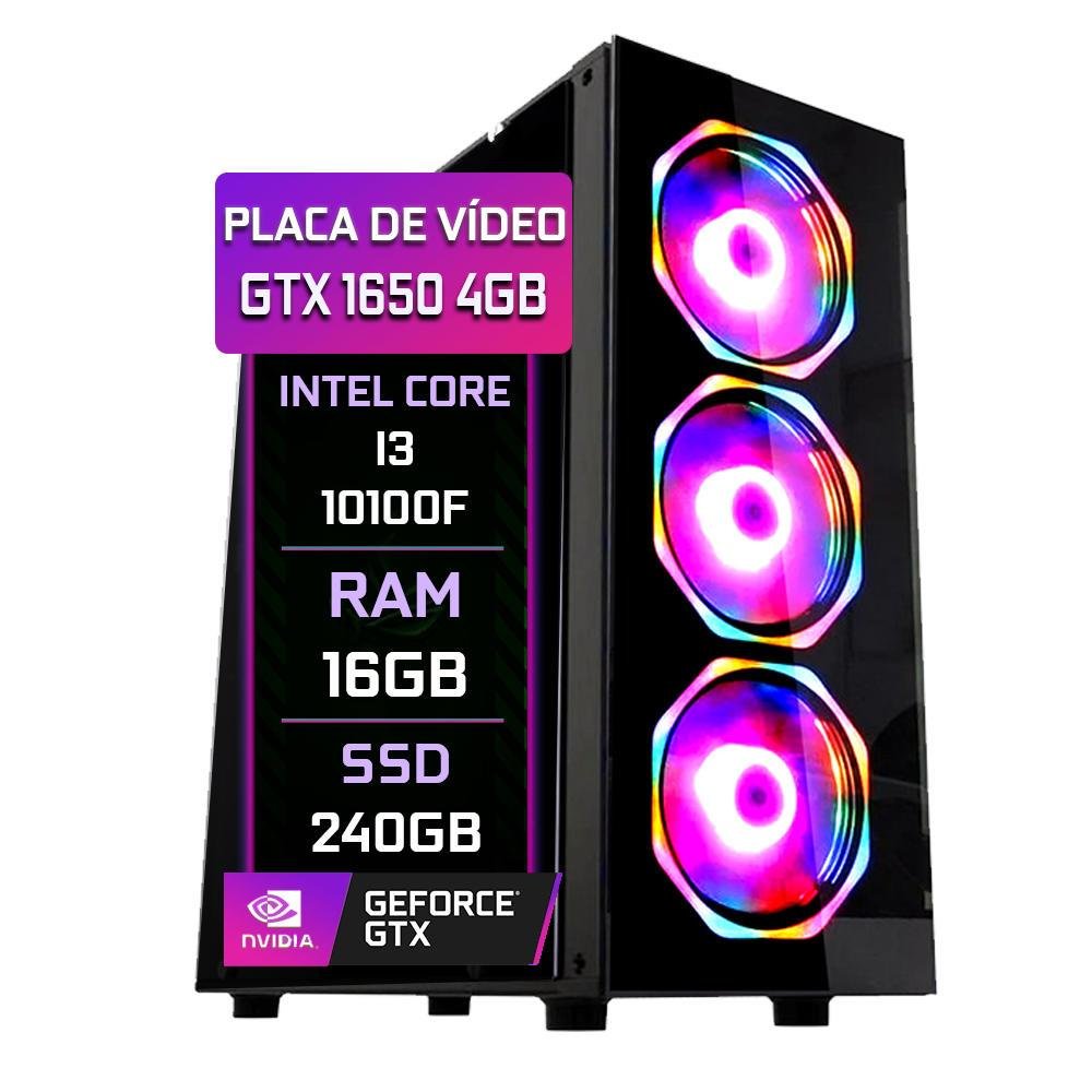 PC Gamer Fácil I3 16GB GTX 1650 4GB SSD 240GB