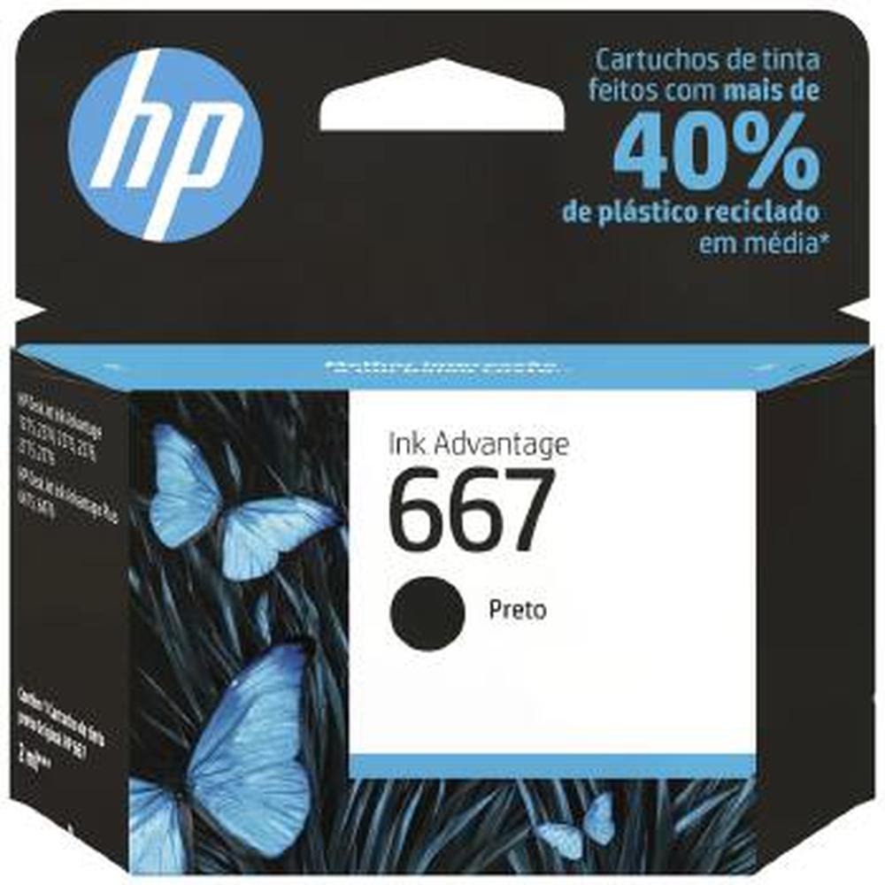 Cartucho HP 667 Preto, 3YM79AB