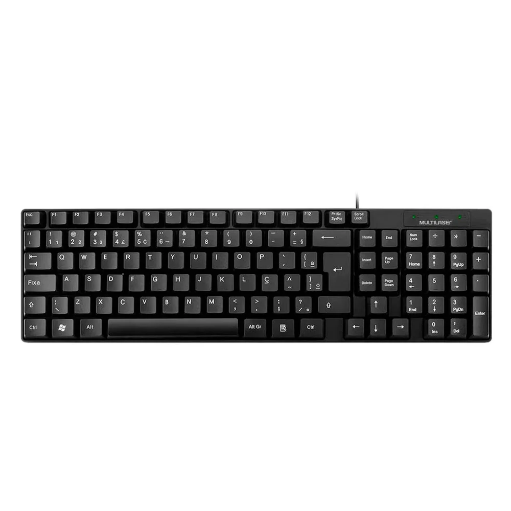 Teclado USB Multi, Padrão ABNT2, Slim, Preto - TC193BU