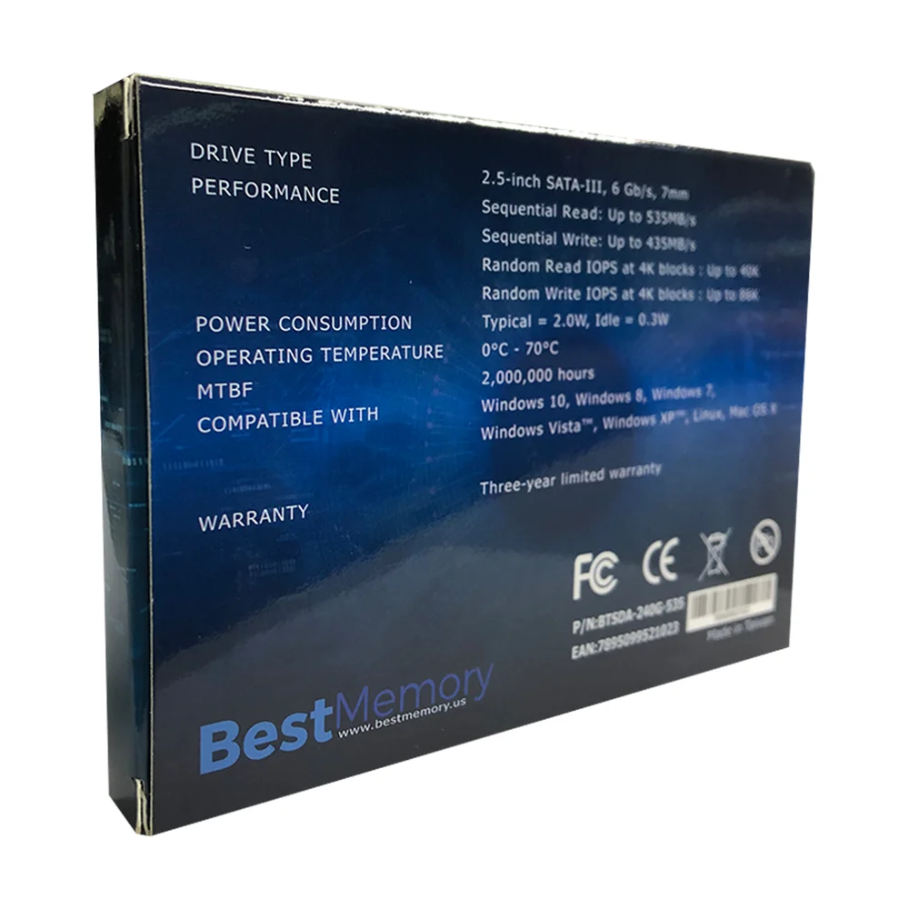 HD SSD Best Memory Highlander, 240GB, Sata Iii 2.5", Leitura 535 MB/S, Grav.435 MB/S - Btsda-240g-535