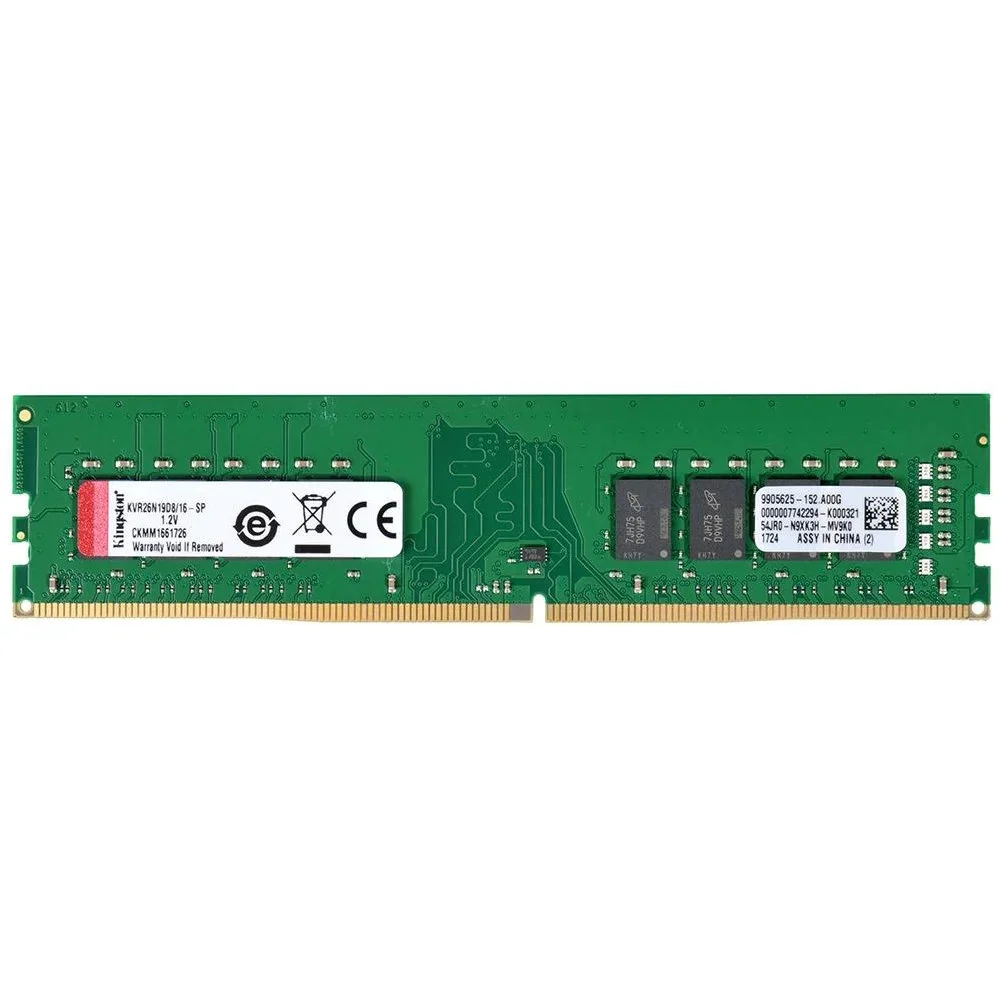 Memória Kingston, 16GB, 2666MHz, DDR4, CL19 - KVR26N19D8/16 Memória Kingston, 16GB, 2666MHz, DDR4, CL19 - KVR26N19D8/16