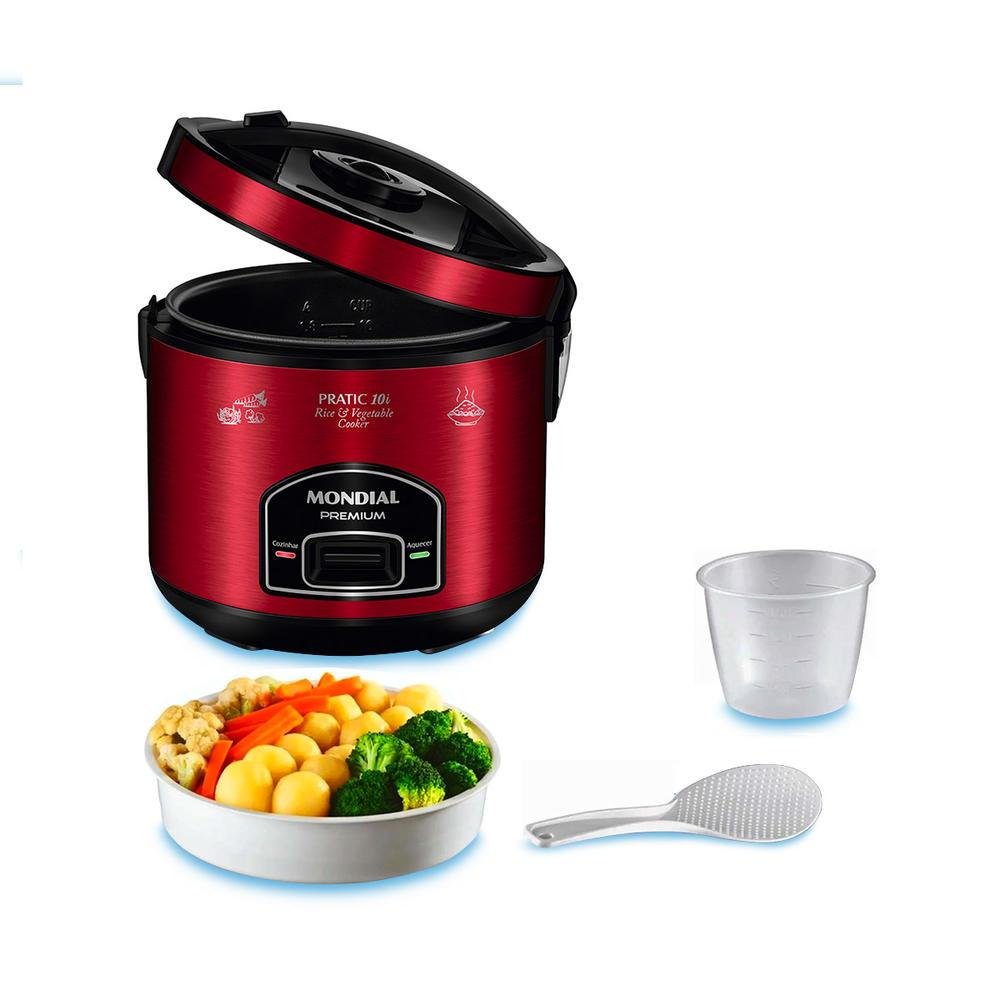 Panela De Arroz Elétrica Mondial Pratic Rice Vermelha Pe-46-10x 220v