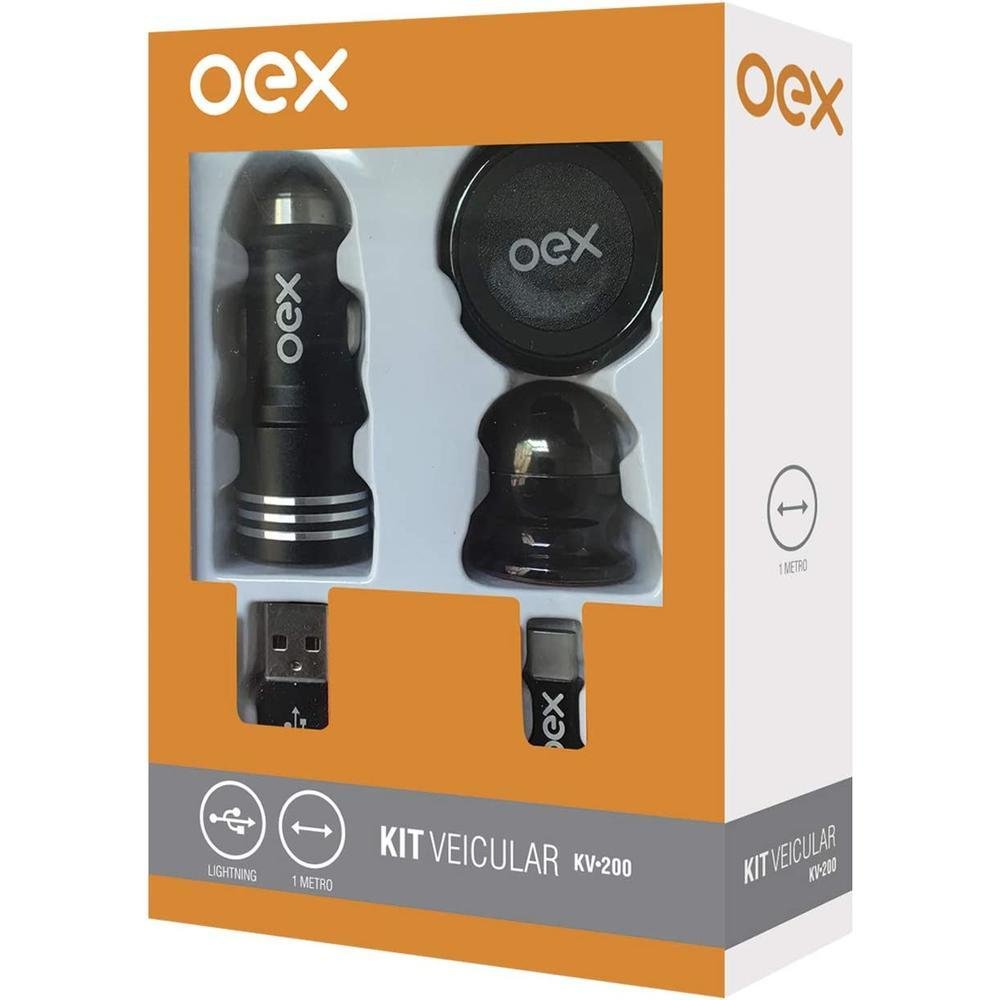 Kit Cabo Carregador Suporte Veicular Usb Tipo C