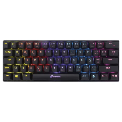 Mini Teclado Mecanico OEX Ziggy TC607 Preto Outemu Red