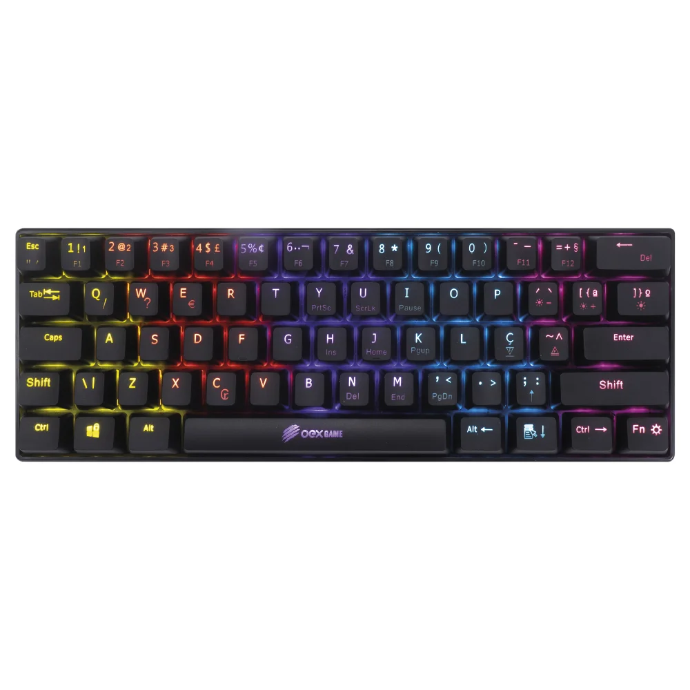 Mini Teclado Com Fio Oex Mecânico Ziggy Tc607, Preto Outemu Red