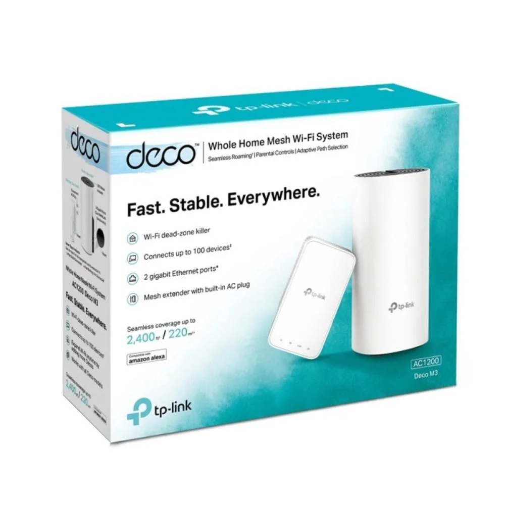 Roteador Tp-link AC1200 Wi-fi Mesh Deco M3 Dual Band 2 Portas, WAN/LAN Com 2 Unidades - Branco