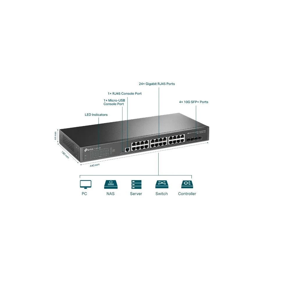 Switch TPLINK 101001000mbps 24 Portas KaBuM