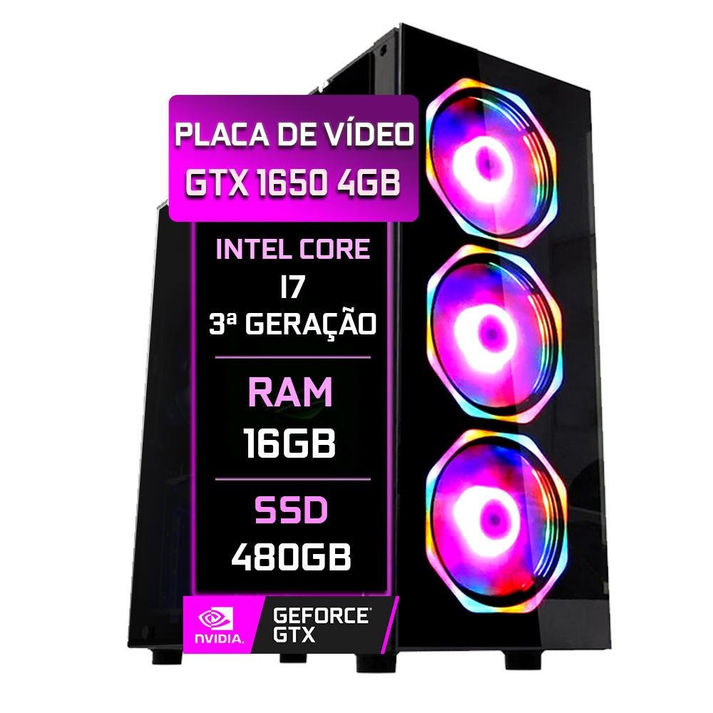 PC Gamer Intel Core I7 GTX 1650 SSD 480GB KaBuM