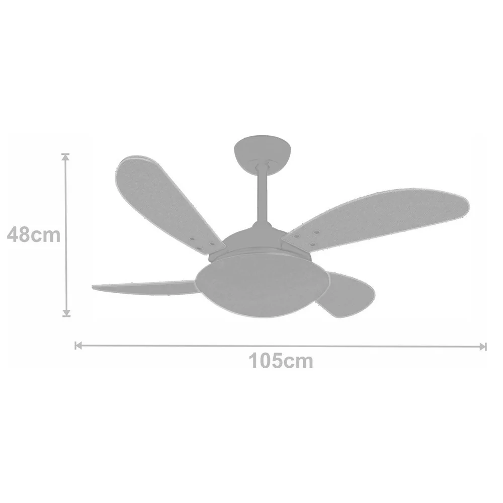 Ventilador De Teto Volare Cobre Vr42 Fly Tabaco 127V e Controle Remoto