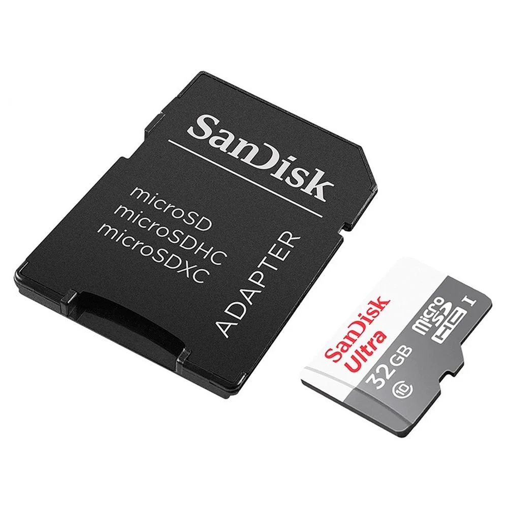 Cartão De Memória Micro SD Sandisk Ultra 32GB, Classe 10, C/ Adaptador - Sdsqunr-032g-gn3ma Cartão De Memória Micro SD Sandisk Ultra 32GB, Classe 10, C/ Adaptador - Sdsqunr-032g-gn3ma