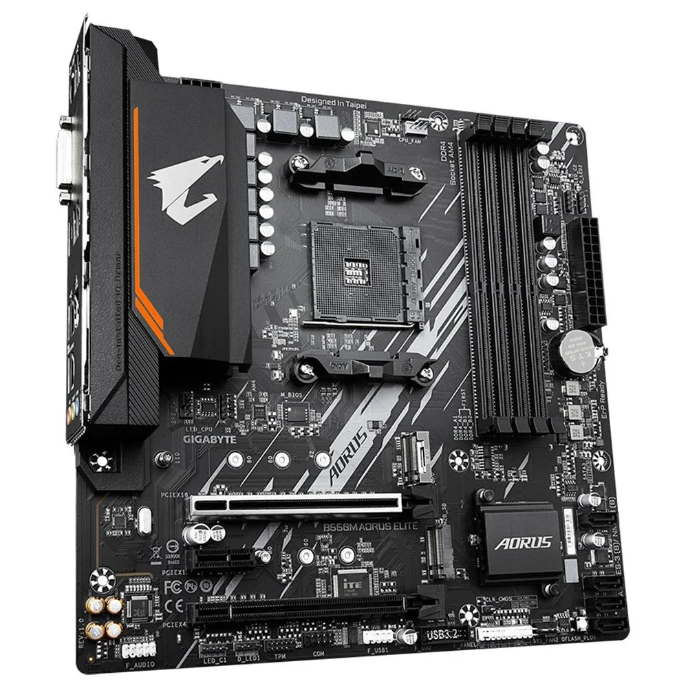 Placa-Mãe Gigabyte B550M Aorus Elite, AMD AM4, Micro ATX, DDR4 Placa-Mãe Gigabyte B550M Aorus Elite, AMD AM4, Micro ATX, DDR4