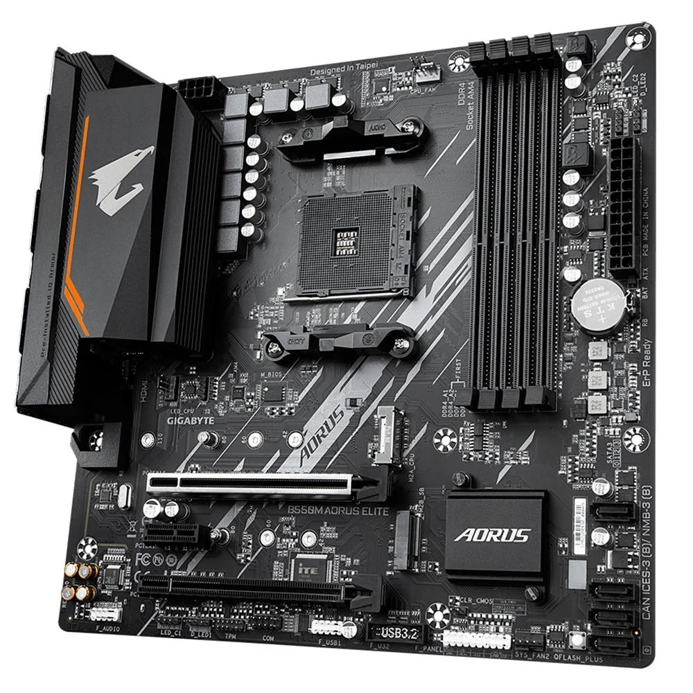 Placa-Mãe Gigabyte B550M Aorus Elite, AMD AM4, Micro ATX, DDR4 Placa-Mãe Gigabyte B550M Aorus Elite, AMD AM4, Micro ATX, DDR4