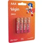 Pilha Zinco AAA Elgin, 4 Unidades