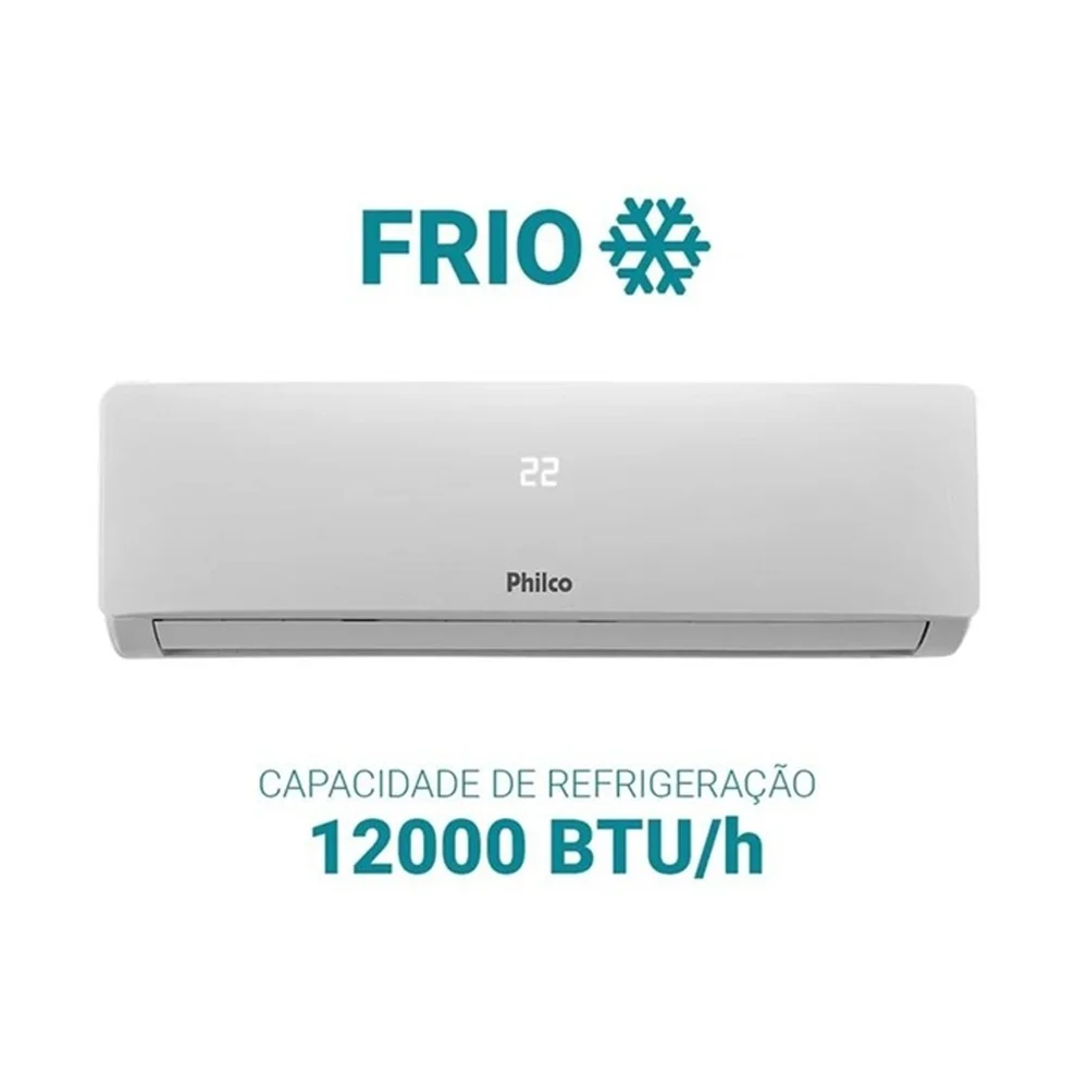 Ar Condicionado Split Philco Hi Wall 12.000 Btu/h Frio Monofásico Branco Pac12000tfm12 - 220v Ar Condicionado Split Philco Hi Wall 12.000 Btu/h Frio Monofásico Branco Pac12000tfm12 - 220v