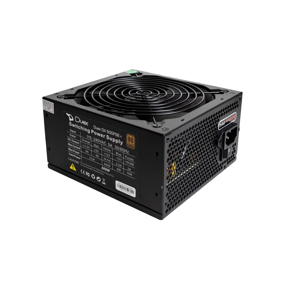 Fonte Duex Dx-500fse+ 500W 80 Plus Bronze, Pfc Ativo, Com Cabo