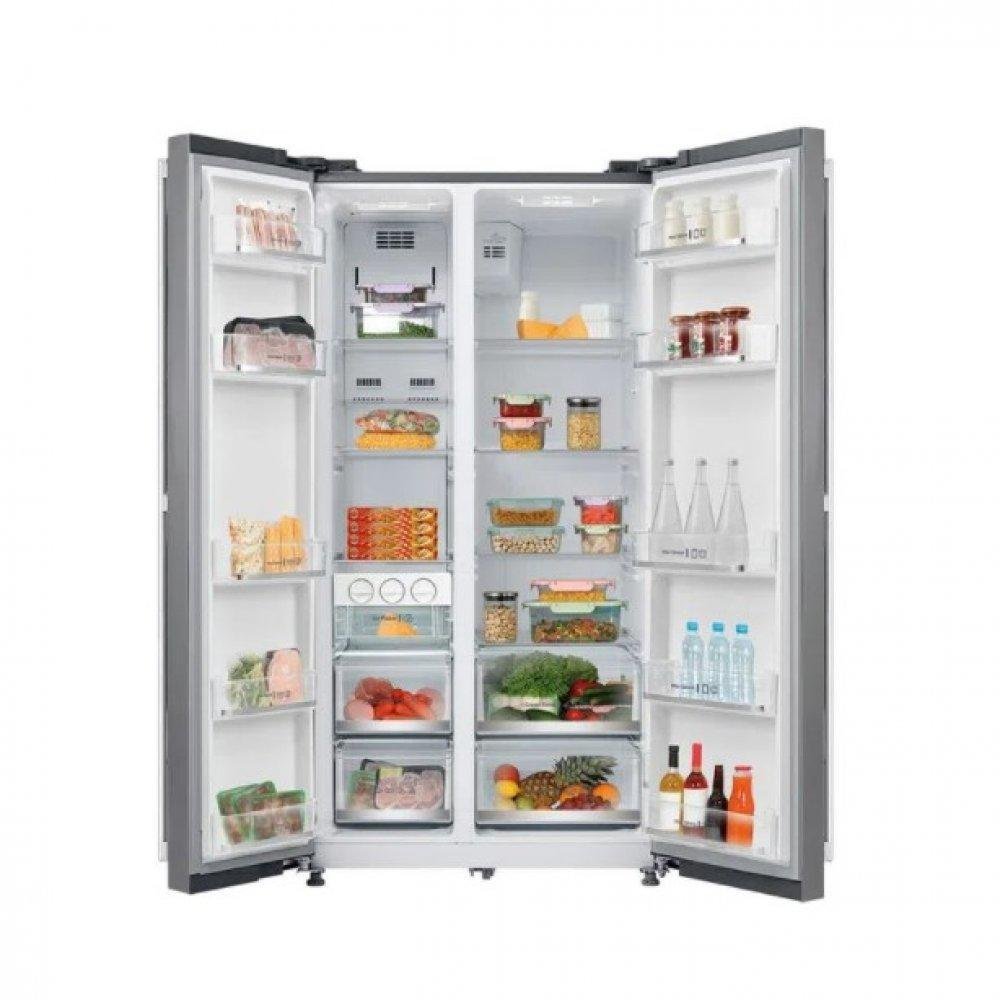 Refrigerador Midea Side By Side 528l Maxi Freezer, Frost Free, Painel Touch- Inox - 220v - Mdrs58