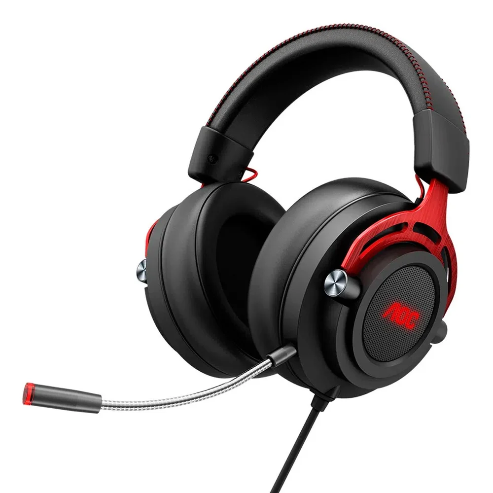 Headset Gamer AOC GH210, Driver De 50Mm, LED E Microfone Removível - GH210RA1B Headset Gamer AOC GH210, Driver De 50Mm, LED E Microfone Removível - GH210RA1B
