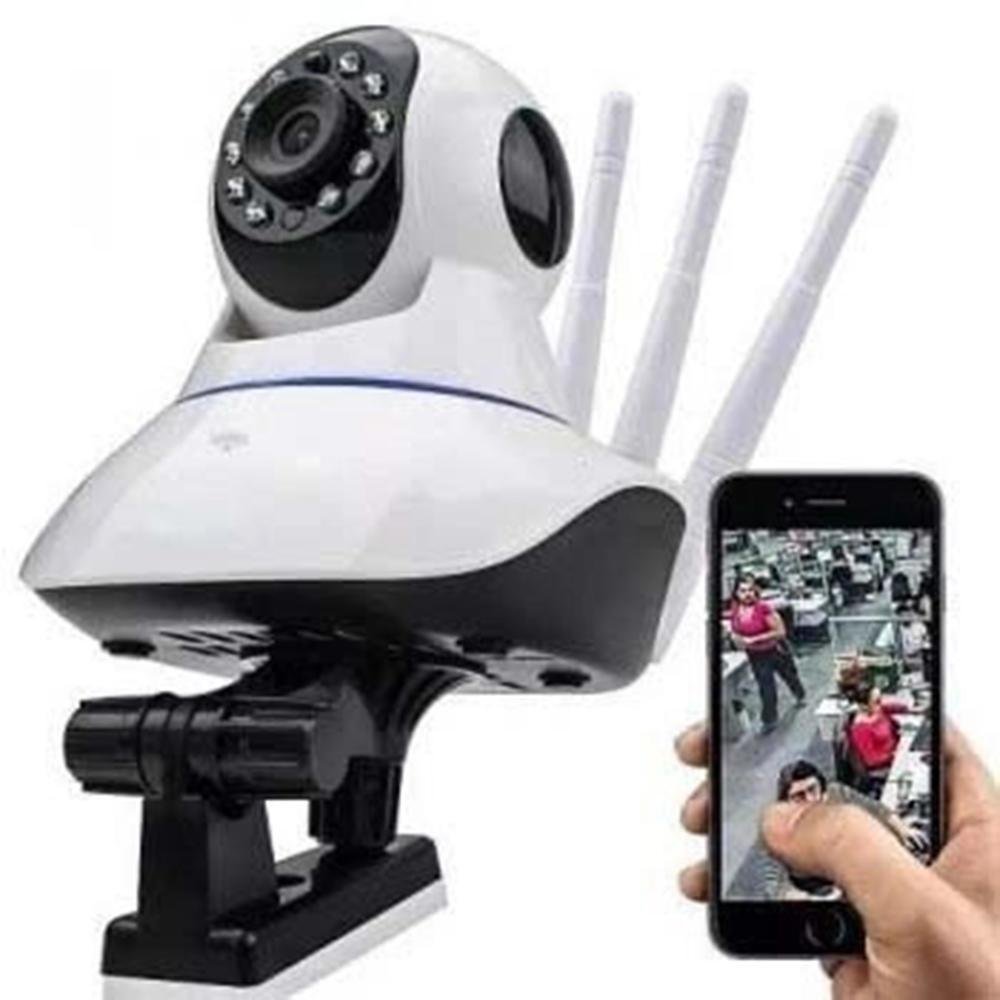 Câmera Ip Sem Fio 360 graus 3 Antenas HD Wifi Rj45 Visão Onvif Noturna Alarme Câmera Ip Sem Fio 360 graus 3 Antenas HD Wifi Rj45 Visão Onvif Noturna Alarme