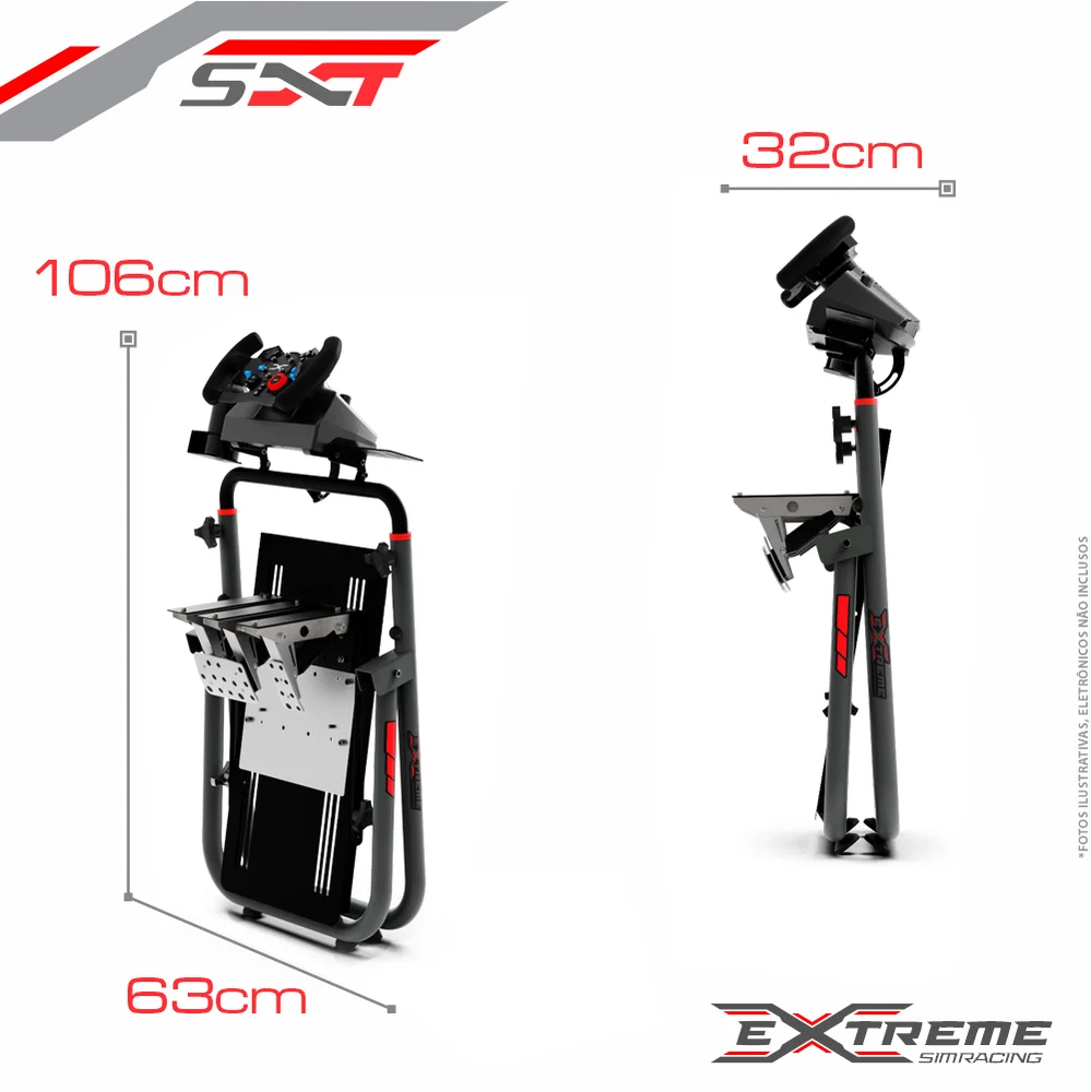 Suporte Para Volante Extreme Simracing, Cockpit Simulador Sxt V2, Cinza, Logitech G27,g29,g920,g923, Fanatec, Thrustmaster, Simagic Suporte Para Volante Extreme Simracing, Cockpit Simulador Sxt V2, Cinza, Logitech G27,g29,g920,g923, Fanatec, Thrustmaster, Simagic