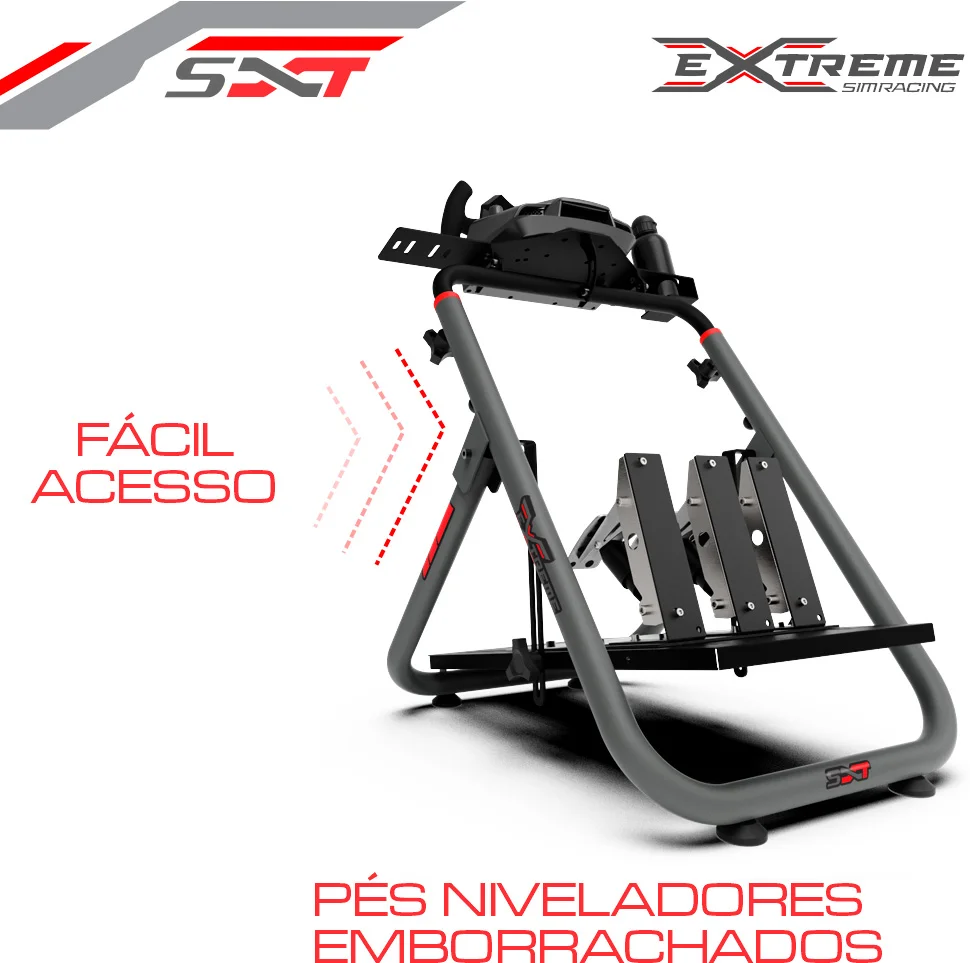 Suporte Para Volante Extreme Simracing, Cockpit Simulador Sxt V2, Cinza, Logitech G27,g29,g920,g923, Fanatec, Thrustmaster, Simagic Suporte Para Volante Extreme Simracing, Cockpit Simulador Sxt V2, Cinza, Logitech G27,g29,g920,g923, Fanatec, Thrustmaster, Simagic