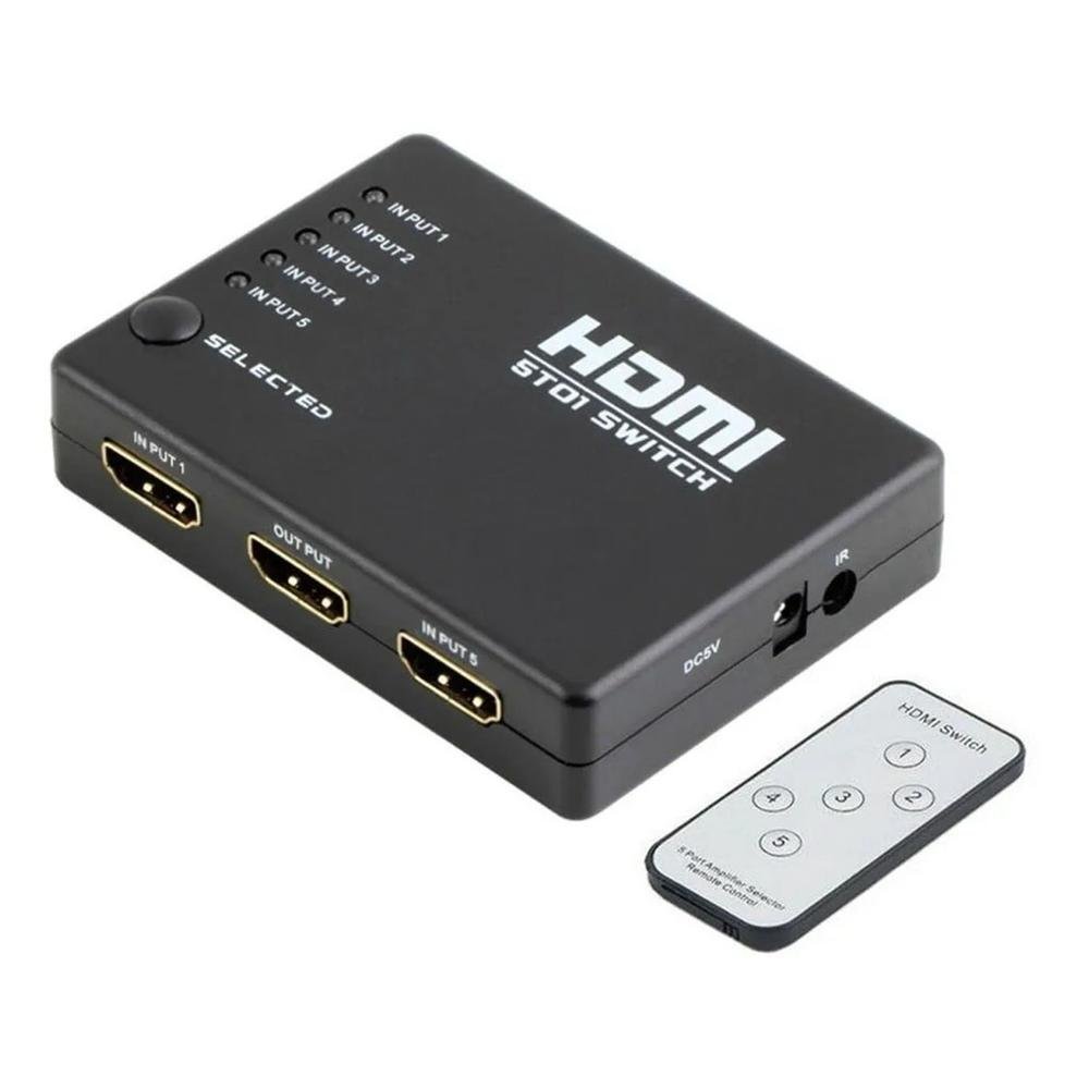 Chaveador Hdmi Switch 5x1 V.1.4 C/controle Remoto