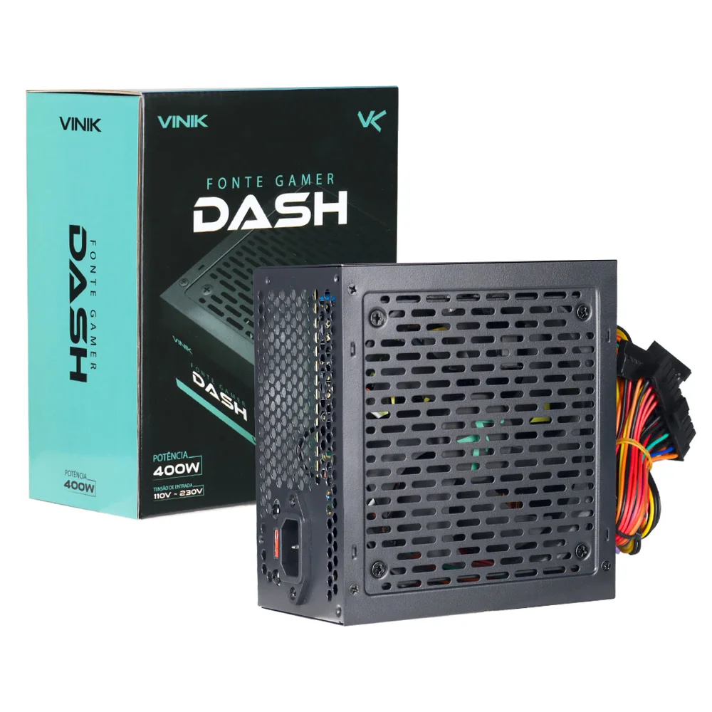 Fonte Vinik Gamer Dash, 400W, Preto - VFG400WP Fonte Vinik Gamer Dash, 400W, Preto - VFG400WP